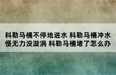 科勒马桶不停地进水 科勒马桶冲水慢无力没漩涡 科勒马桶堵了怎么办